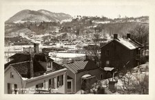 View along the Roundout Creek. Kingston NY 1927 RPPC Photo Postcard COPY picture