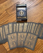 Bicycle Black and Silver Metalluxe Playing Cards – Premium Foil Metalluxe  picture