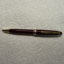 Montblanc Burgundy/Maroon Retractable Ballpoint Pen Gold Trim Blue Ink picture