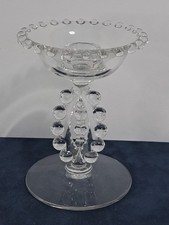 Vintage Imperial Candlewick Glass Tri Stem Candleholder Candlestick 5.5