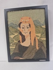Rare Vintage Cat on Mona Lisa Art Cat Scratcher Material picture