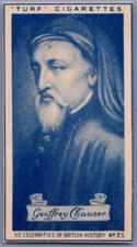 1951 Turf Celebrities of British History - Geoffrey Chaucer #25 Canterbury Tales picture