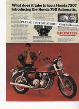 Original 1976  Honda 750 Automatic motorcycle   vintage print ad, advertising picture