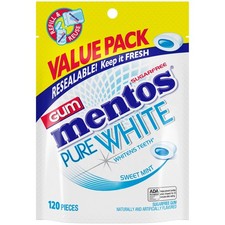 Mentos Pure White Sugar-Free Chewing Gum With 120 Count (Pack of 1), picture