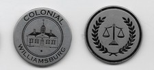Colonial Williamsburg- Colonial Capital Building and Scales of Justice NPS Token picture