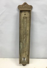 Vintage Heavy Bronze/Brass Smith Incubator Co. Thermometer Housing… [S6-3] picture