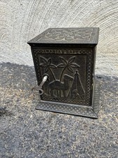Antique c1882 Cast Iron SafeBank Egyptian Arabian Safe With Key picture
