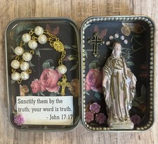 Handmade Pocket Prayer Shrine - Altered Altoid Tin- Pocket Oratory picture