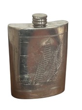 C. Currey Ltd Pewter Flask Chichester ENGLAND Sailboat Lighthouse Nautical picture