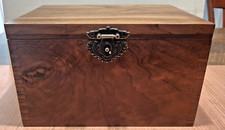 Handmade dark Cherry Box with tray. Stash, jewelry, keepsake picture