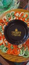 Trump's Castle Atlantic City Black Ashtray Vintage 1980's picture