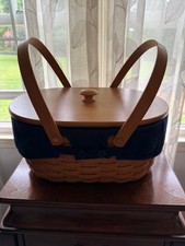 Longaberger 2009 Large  Rectangular Basket w/ Lid, Liner, and Protector picture