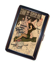 Bettie P. WW2 Burlesque pinup Cigarette Case vintage art Handmade Metal Wallet picture