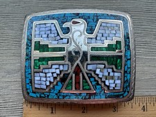 vintage Southwestern-style mosaic inlay belt buckle by Johnson & held picture