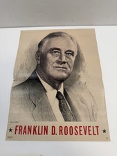 1932 Franklin D Roosevelt Presidential Campaign Political Poster RARE Original picture