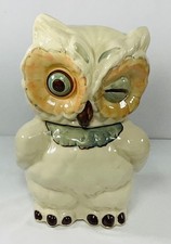 Vtg. 1950s Shawnee Style Winking Owl Cookie Jar USA Pottery Ceramic Owl picture
