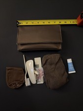 Air France Flight First Class Amenity / Hygiene Kit in Pouch NEW Brown Tan ssc picture