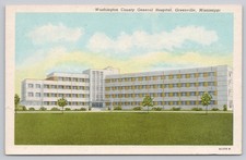 Greenville Mississippi Washington County General Hospital Building Postcard picture