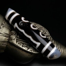 Rare Tibetan Buddhism Agate 5 Eyes Totem Dzi Bead Amulet Necklace Pendant Z3642 picture