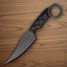 Stroup Knives HM1 Fixed Knife 3.75 Full Tang 1095HC Steel Blade Black G10 Handle picture