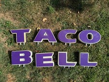 Vintage Taco Bell Sign Letters Set of 8 Channel Letters Restaurant Authentic Y2K picture