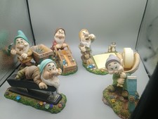 DISNEY 7 DWARVES OFFICE DESK SET 5 PCS - STAPLER, TAPE DISPENCER, CARD HOLDER picture