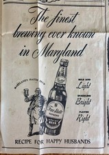 1947 FREE STATE BREWING CO FREE STATE BEER SUNPAPER ADVERTISEMENT BALTIMORE MD picture