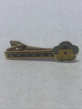 Vintage Chiang Kai-Shek Memorial Hall Souvenir Gold Toned Enamel Lapel Tie Clip picture