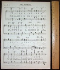 UNIVERSITY OF MINNESOTA Vintage Song Sheet c 1929 