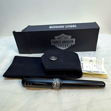 Harley-Davidson Retro 1951 Blackline Skull Black Ballpoint Pen w/ Box Pouch picture