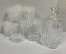 npl(lead free) crystal decanter and 8 glasses picture