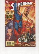 Superman #203 Signed by Jim Lee with COA, NM 9.4, 1st Print, 2003, See Scans picture