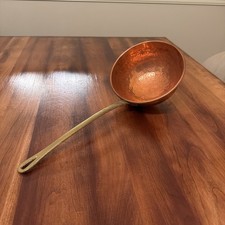 Large Hammered Copper Ladle /  Brass Handle picture