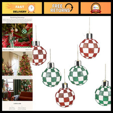 Set of 6 Glass Christmas Ornaments, Festive Tree Decorations, Holiday Decor picture
