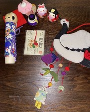 Asian Trinket Lot - Swan Ornament, Blank Paper Roll, and More picture
