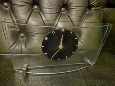 VINTAGE CBM POST MODERN MINIMALIST GLASS CLOCK 1970'S GWO MID CENTURY 🇬🇧 picture