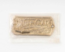 Vintage White Clad Simmons Hardware Solid Brass Ice Box Nameplate Brand New 3.5