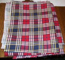 Vtg  Lott of 2 Feed Sack Fabric  Plaid design 1930's-1950's -37