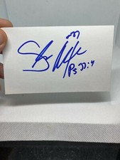 Shaun Alexander Signed Index Card Autograph Seattle Seahawks picture