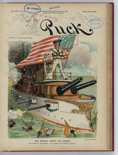 Puck Magazine 1898 Spanish American War Naval Battleship Vintage Reprint picture