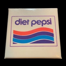Vintage Diet Pepsi Wave Logo Button Pin 1975-1985 Collector Pin picture