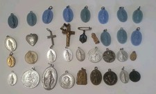 Lot Of 36 VINTAGE OLD RELIGIOUS CATHOLIC HOLY PENDANTS MEDALS picture