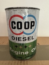 Vintage COOP Diesel Engine Oil Metal Can 1 Quart Empty Farmland Industries SAE picture