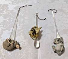 3 Vintage Silvestri Springtime Showers Teardrop Ornaments Signed Dean Griff picture