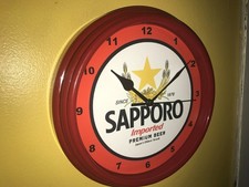 Sapporo Japanese Beer Bar Man Cave Retro Clock Advertising Sign picture