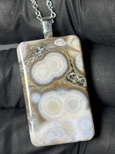 Beautiful Ocean Jasper Pendant Handmade Jewelry Druzy Orbs Necklace picture