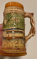 1960s Silver Springs Florida Souvenir Ceramic Beer Stein Mug picture