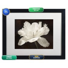 Trademark Fine Art White Tulip I White Matted Black Frame 16x20 picture
