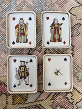 Vtg Mid-Century LT France, Chamart Exclusivité, Set Of 4 Bridge/Poker Trays Card picture
