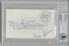 BRIGITTE BARDOT SIGNED AUTOGRAPHED + FLOWER SKETCH 3x5 INDEX CARD BECKETT BAS picture